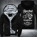 Live Fast Bike Hard Vintage Motorcycle Fleece Hoodies Jacket