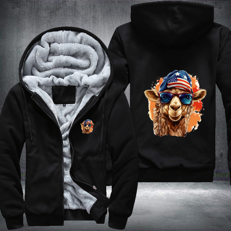 Animal Hiphop Graphic Funny Camel Fleece Hoodies Jacket