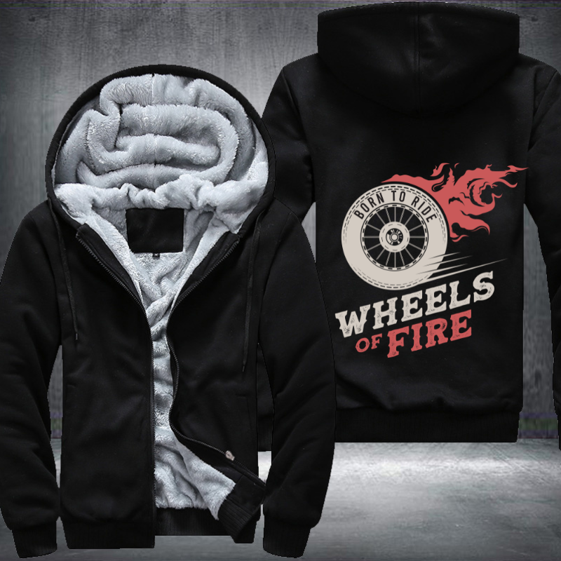 Born To Ride Wheels of Fire Fleece Hoodies Jacket
