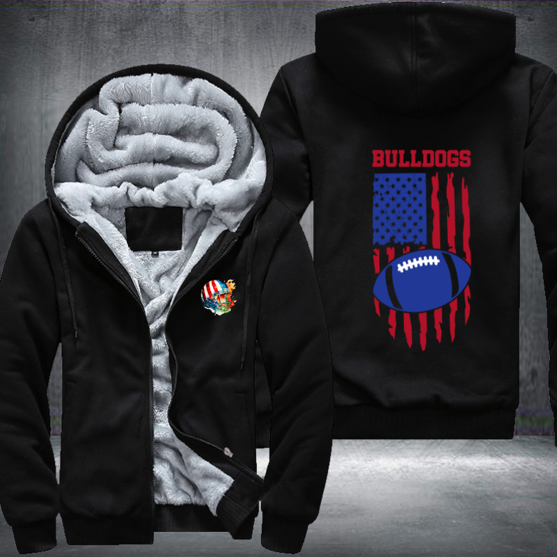 Bulldogs Football Fleece Hoodies Jacket