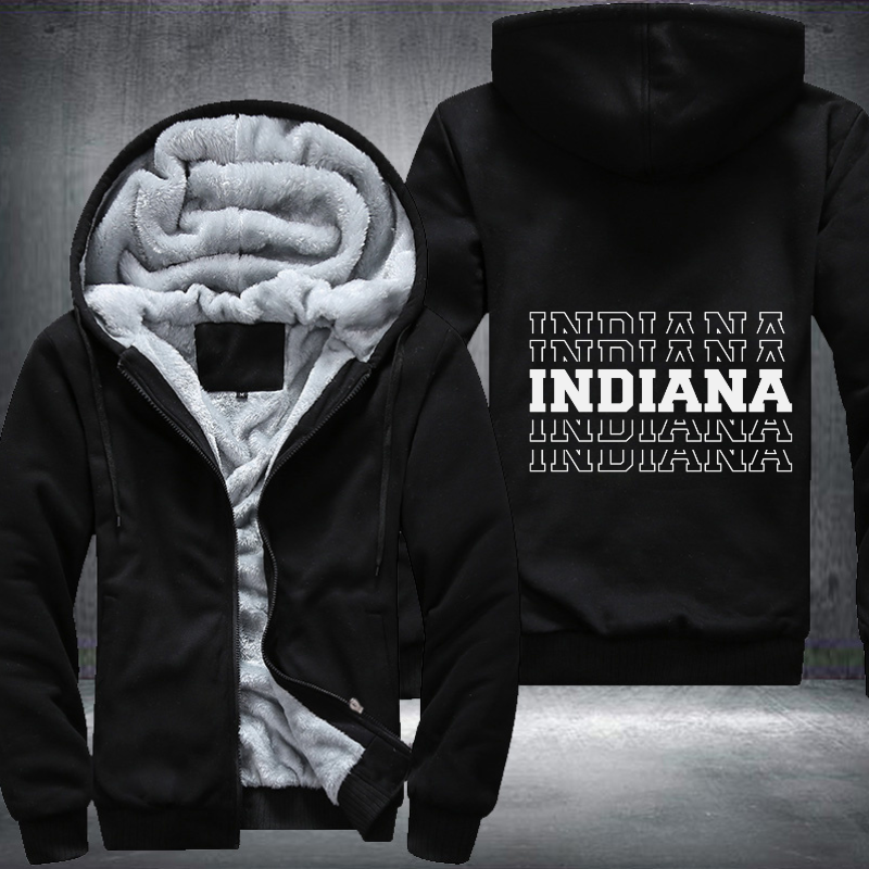 Patriotic USA State Indiana Fleece Hoodies Jacket