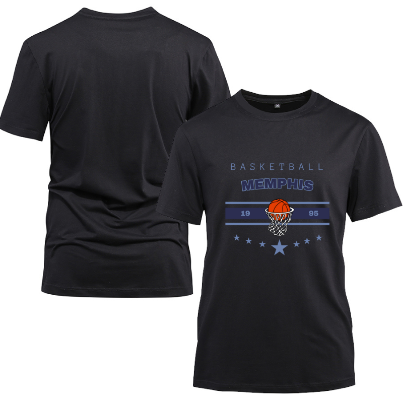 Basketball Memphis 1995 Cotton Black Short Sleeve T-Shirt