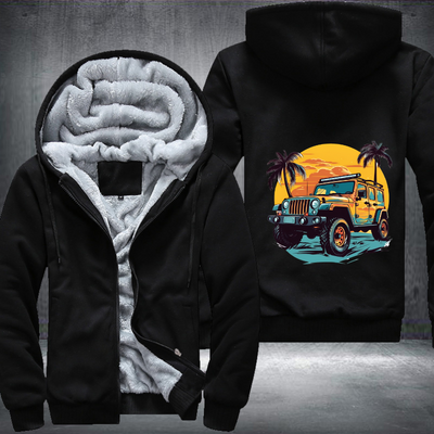 4x4 Car Tackling Sandy Shores Fleece Hoodies Jacket