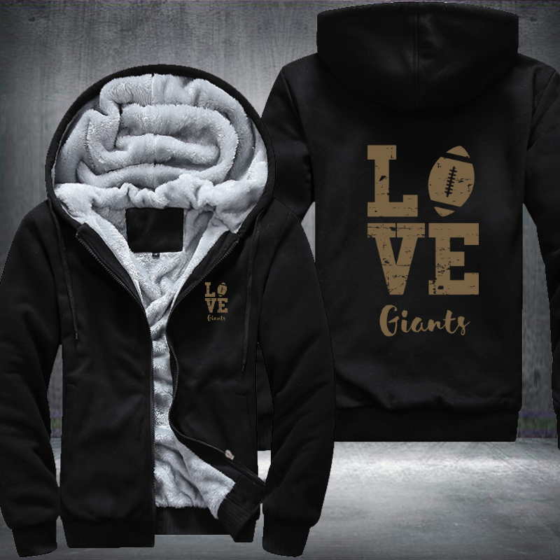 Football Gold Love Giants Fleece Hoodies Jacket