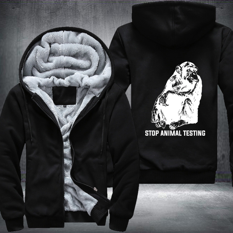 Stop Animal Testing Fleece Hoodies Jacket