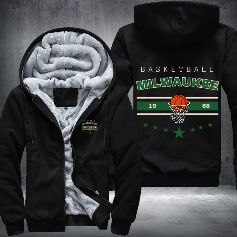 Vintage Basketball MILWAUKEE 1968 Fleece Hoodies Jacket