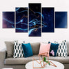 Colorful Stars Galaxy 5 Panels Painting Canvas Wall Decoration