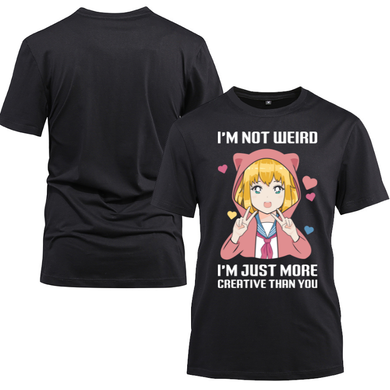 Anime Gift For Anime Lovers Otaku Cotton Black Short Sleeve T-Shirt