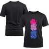 Bi Pride Cat LGBT Cute Kawaii Cats Cotton Black Short Sleeve T-Shirt