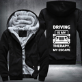 DRIVING IS MY THERAPY Fleece Hoodies Jacket