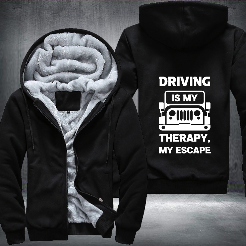 DRIVING IS MY THERAPY Fleece Hoodies Jacket