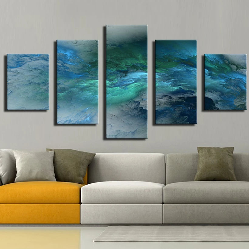 Colourfull Clounds 5 Panels Painting Canvas Wall Decoration
