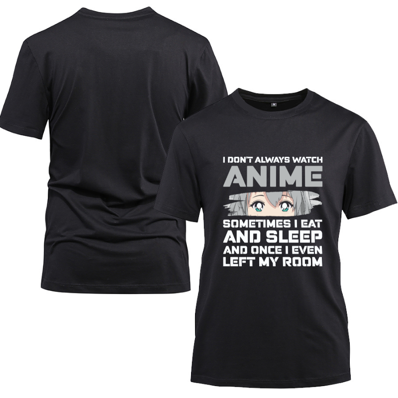 Anime Gift For Teen Girls Boy Cotton Black Short Sleeve T-Shirt