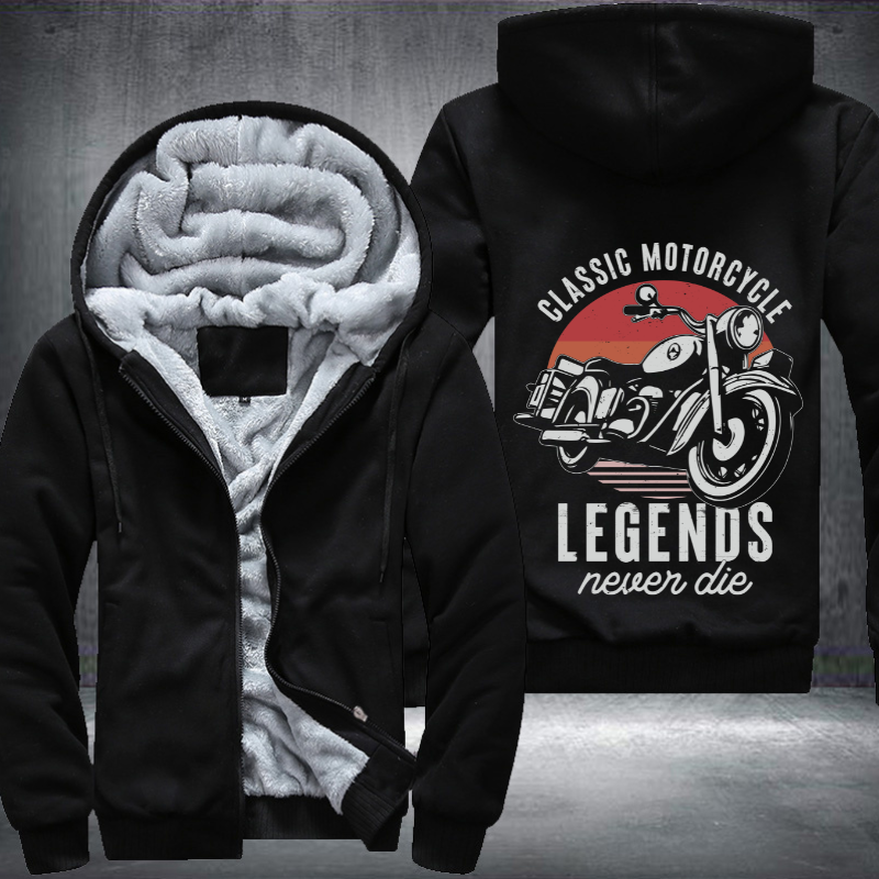 Classic Motorcycle Legends Never Die Fleece Hoodies Jacket