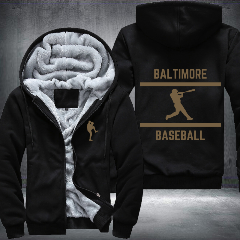 Baseball Lover City Baltimore Fleece Hoodies Jacket