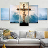 Christian Religion Jesus God Cross 5 Panels Painting Canvas Wall Decoration