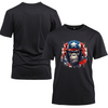 Animal Hiphop Graphic Watercolor Ape Cotton Black Short Sleeve T-Shirt