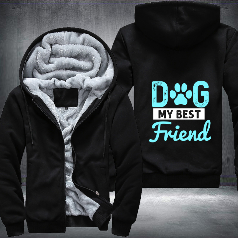 dog my best friend design Fleece Hoodies Jacket