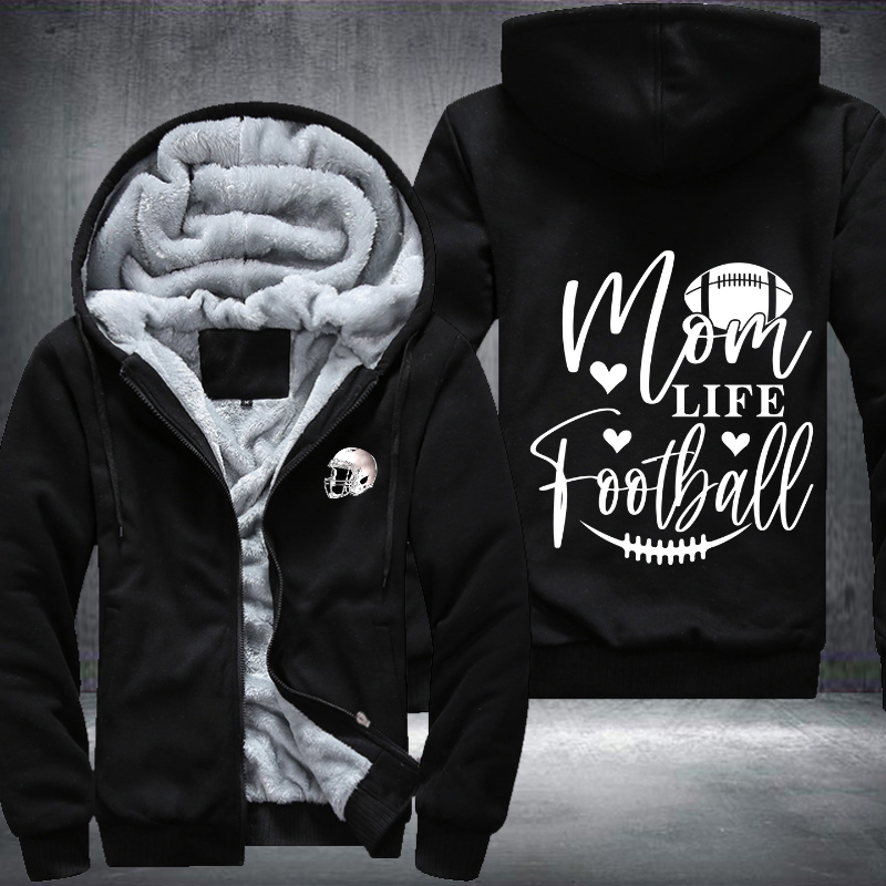 Mom Life Football Fleece Hoodies Jacket