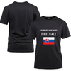 Slovakia Football Cotton Black Short Sleeve T-Shirt