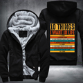 10 Things I Want In My Life Car Fleece Hoodies Jacket