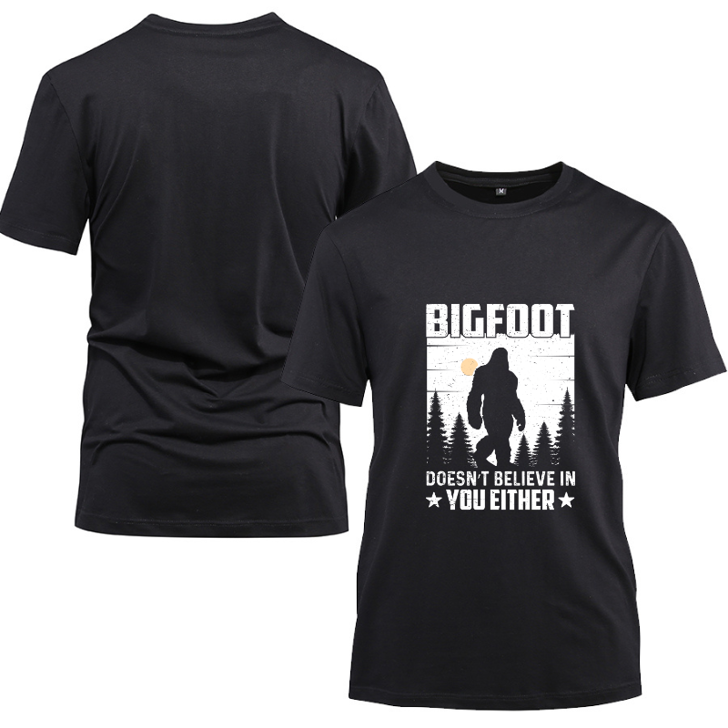 BIGFOOT DOESNT BELIEVE IN YOU Cotton Black Short Sleeve T-Shirt