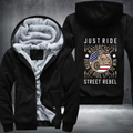 Just Ride Motorcycle Born To Ride Live To Win Fleece Hoodies Jacket