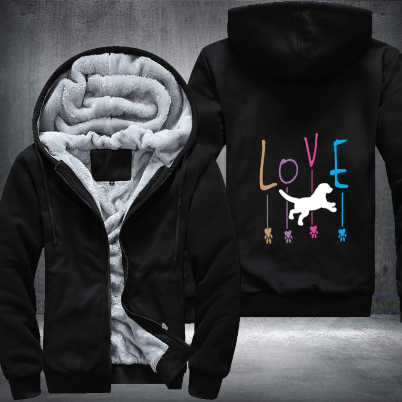 love dog Fleece Hoodies Jacket