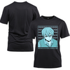 Anime Japanese Streetwear Fall down seven times Cotton Black Short Sleeve T-Shirt