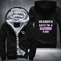 Grandpa Says I'm A Ravens Fan Fleece Hoodies Jacket