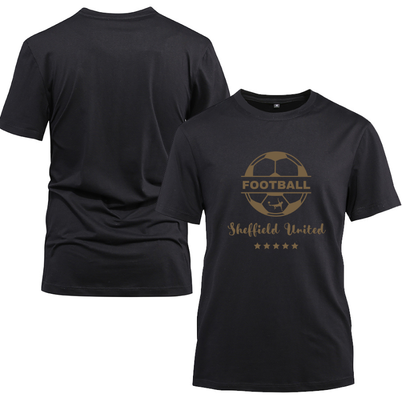 Go Soccer Sheffield United Cotton Black Short Sleeve T-Shirt