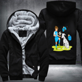 Boy play football with Dog Fleece Hoodies Jacket