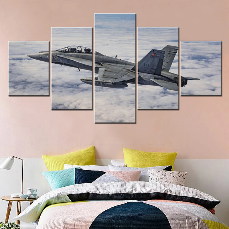 Mcdonnell Douglas Cf 18 Hornet 5 Panels Painting Canvas Wall Decoration