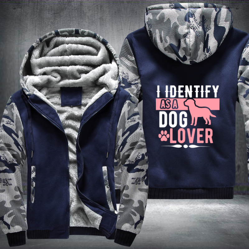 i identify as a dog lover Fleece Hoodies Jacket