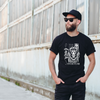 Jesus Faith Over Fear Design Cotton Black Short Sleeve T-Shirt