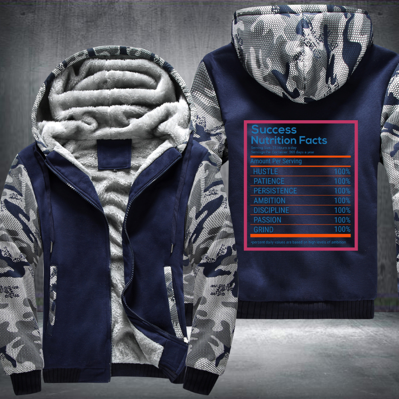 Success Nutrition Facts Fleece Hoodies Jacket