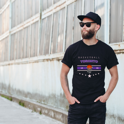 Basketball Toronto 1995 Cotton Black Short Sleeve T-Shirt