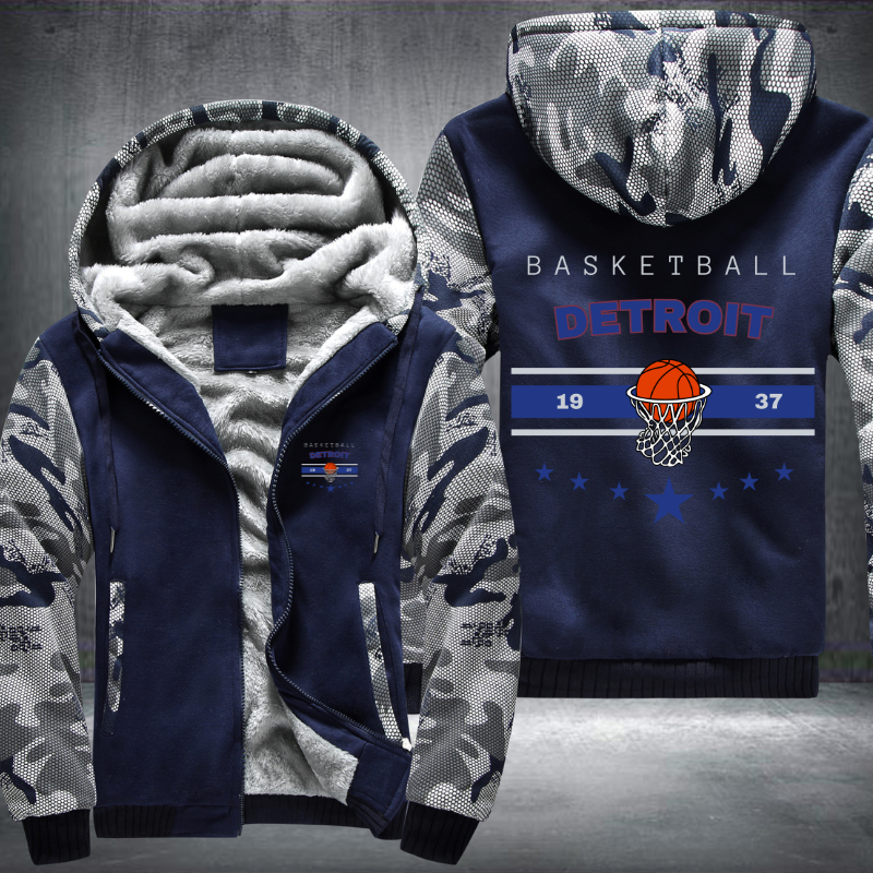 Vintage Basketball DETROIT 1937 Fleece Hoodies Jacket