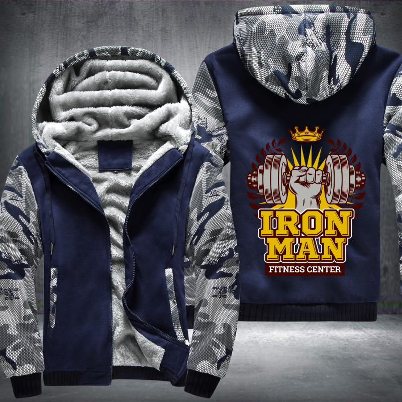 Iron Man Fitness Center Fleece Hoodies Jacket