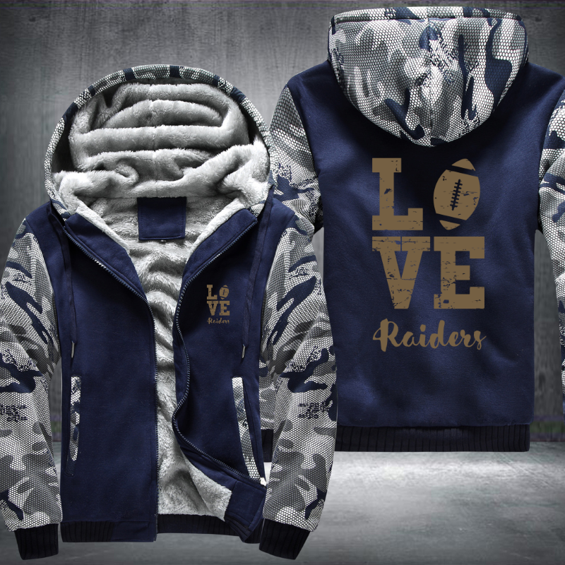 Football Gold Love Raiders Fleece Hoodies Jacket