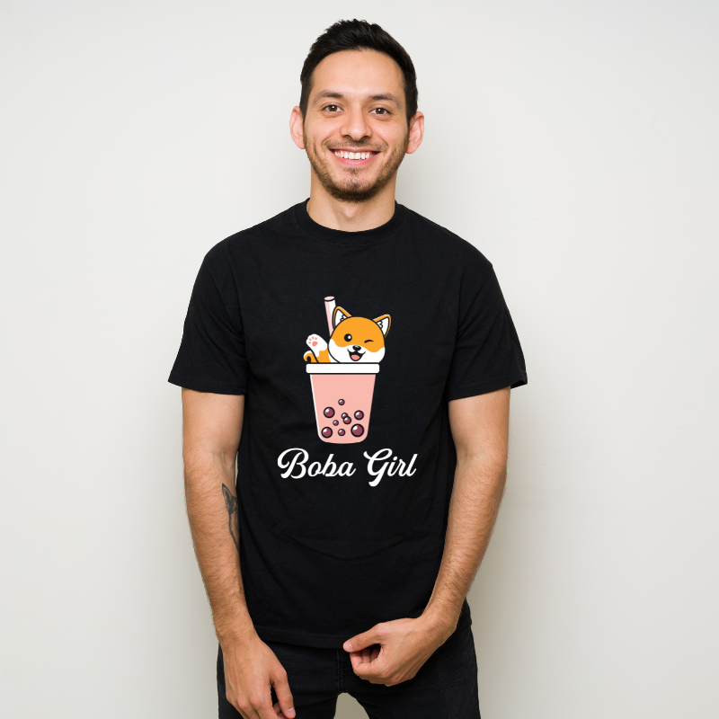 Boba Girl I love Boba milk Tea Cotton Black Short Sleeve T-Shirt