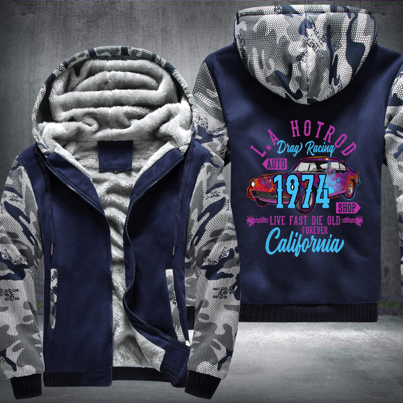 LA hotrod drag racing 1974 Fleece Hoodies Jacket