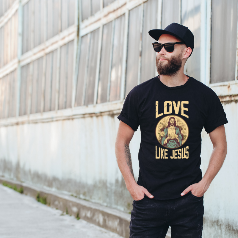 Love Like Jesus Cotton Black Short Sleeve T-Shirt