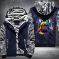 Rainbow French Bulldog Watercolour design Fleece Hoodies Jacket