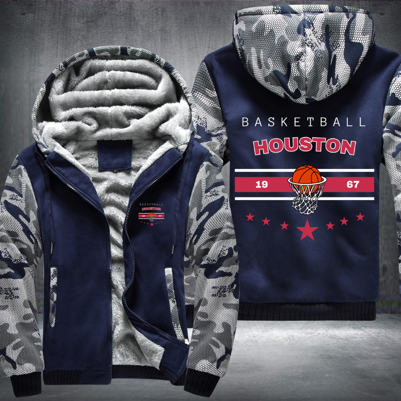Vintage Basketball HOUSTON 1967 Fleece Hoodies Jacket
