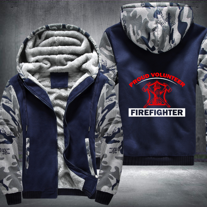 Proud Volunteer Firefighter Fleece Hoodies Jacket