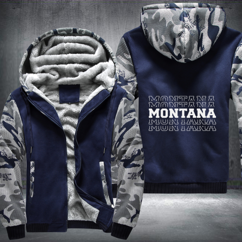 Patriotic USA State Montana Fleece Hoodies Jacket