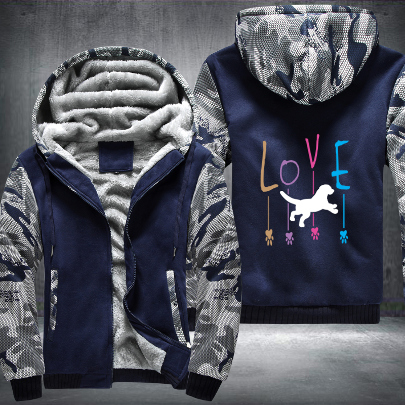 love dog Fleece Hoodies Jacket