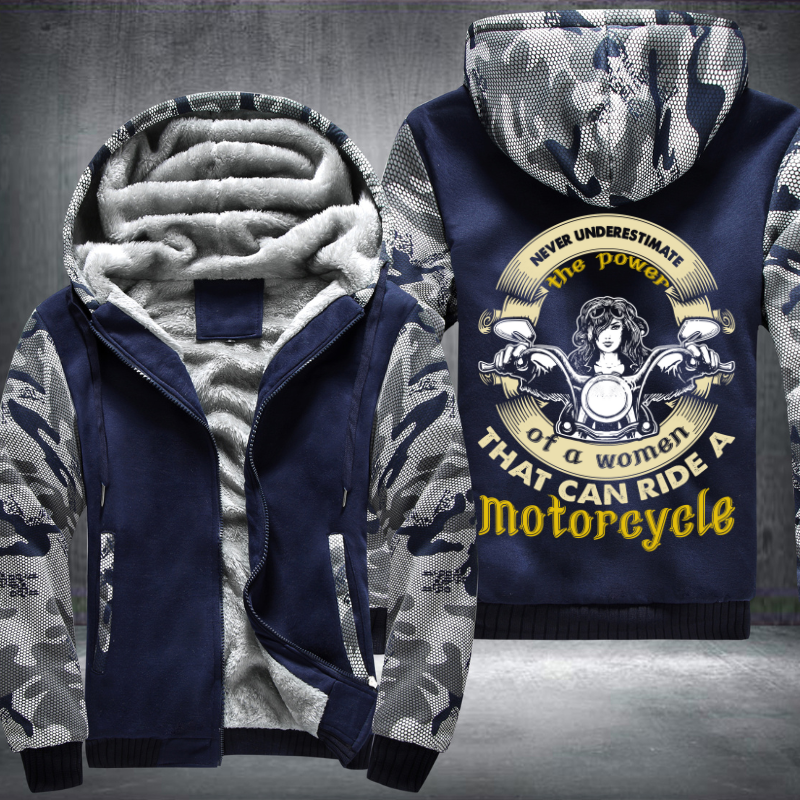 Women Can Ride A Motorcycle Fleece Hoodies Jacket