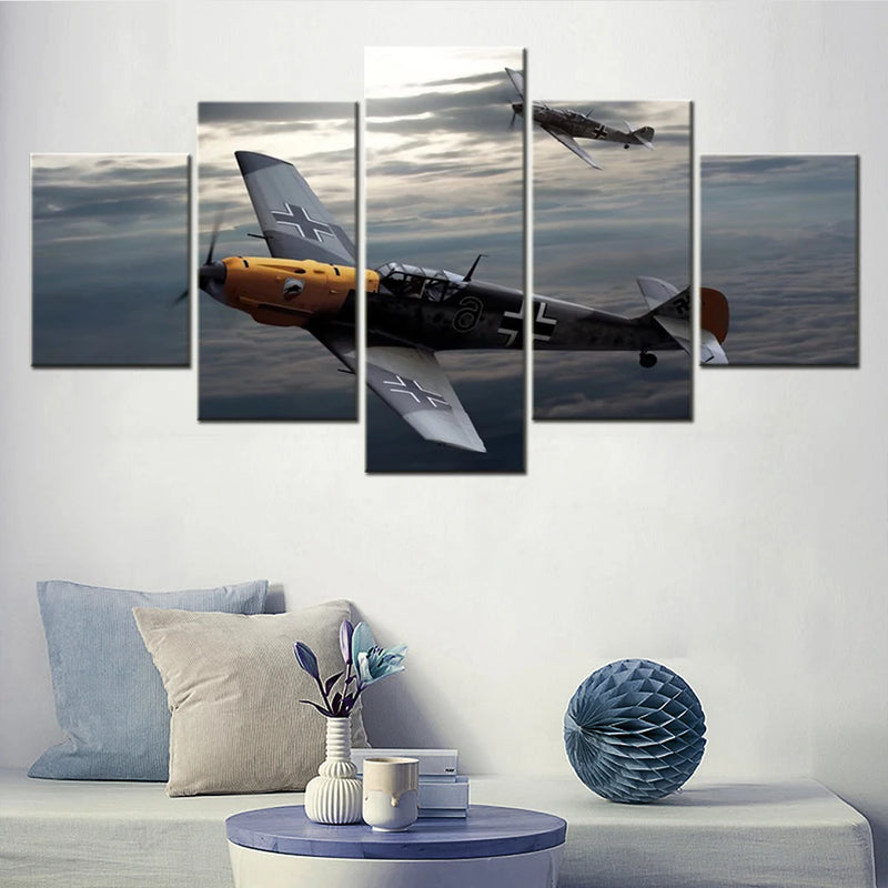 109 Luftwaffe Artwork World 5 Panels Painting Canvas Wall Decoration